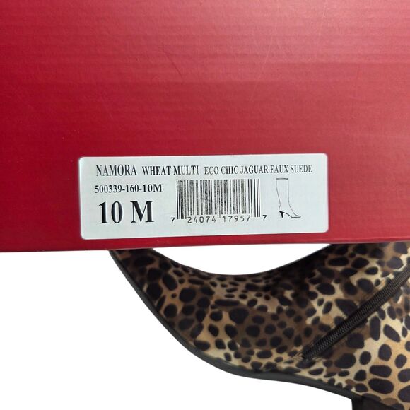 IMPO Stretch Namora Knee High Boots Cheetah Leopard Print Kitten Heel Zipper 10M - Picture 4 of 16